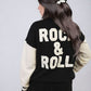 Round Neck Rock & Roll Print Knitted Jumper