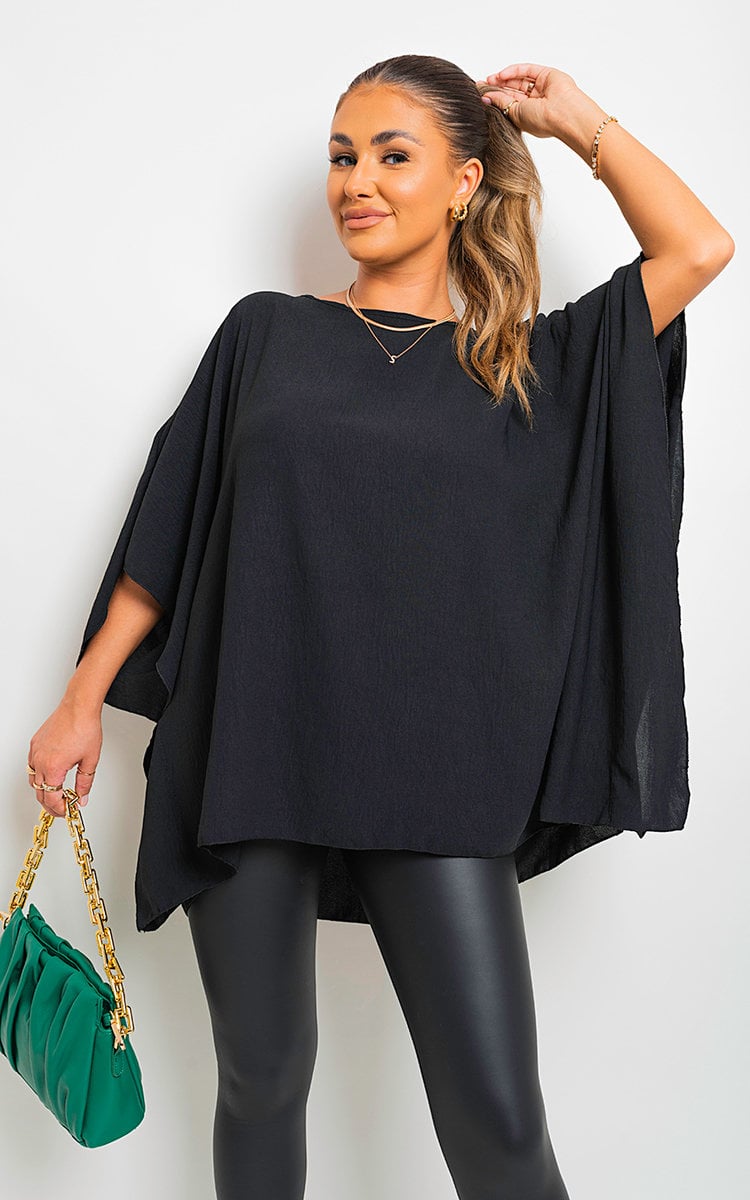 Oversized Batwing Sleeve Casual Tops - BB Fashion Outlet