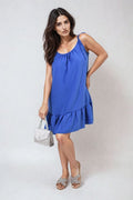 Backless Tie-up Spaghetti Strap Frill Hem Mini Dress - BB Fashion Outlet