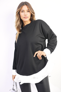 Contrast Ruffled Hem Top - BB Fashion Outlet