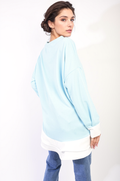 Contrast Ruffled Hem Top - BB Fashion Outlet