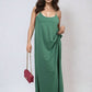 Spaghetti Strap Side Slit Maxi Dress