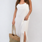 Spaghetti Strap Side Slit Maxi Dress