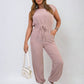 Short Sleeve Cinched Waist Jumpsuit