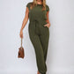 Short Sleeve Cinched Waist Jumpsuit