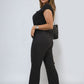 Short Sleeve Cinched Waist Jumpsuit