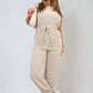 Short Sleeve Cinched Waist Jumpsuit