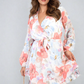 Floral Tie Front Tiered Mini Dress