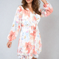 Floral Tie Front Tiered Mini Dress