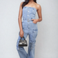 Multi Pockets Strapless Cargo Jumpsuit