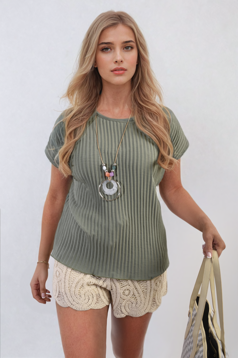 Short Sleeve Pleated Top