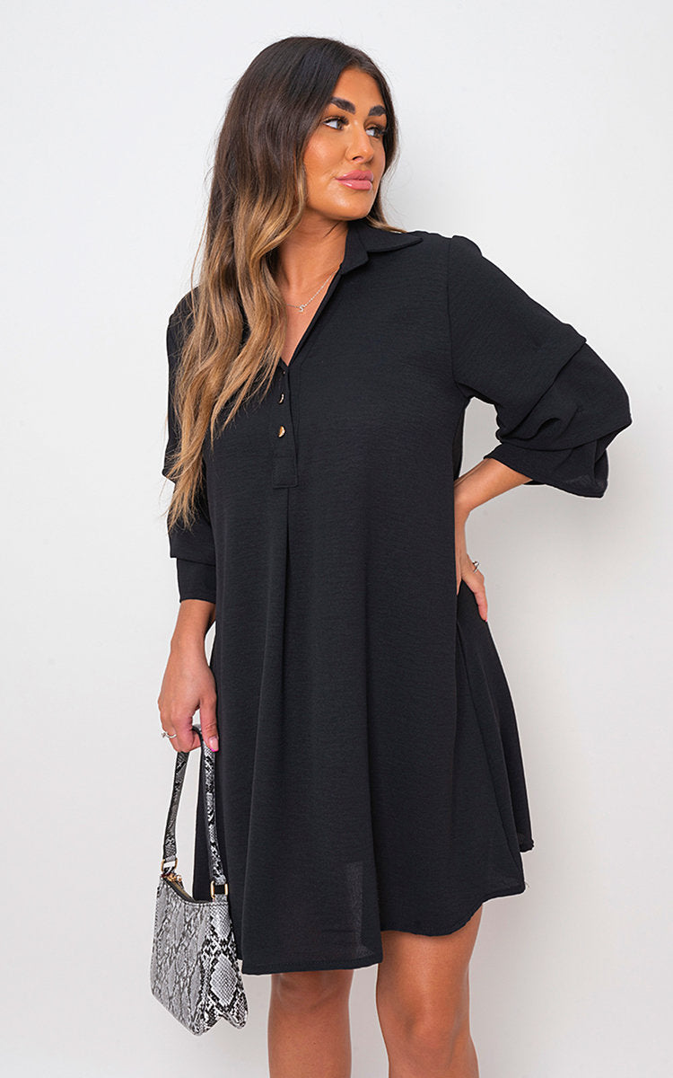 Collared Oversized Mini Dress