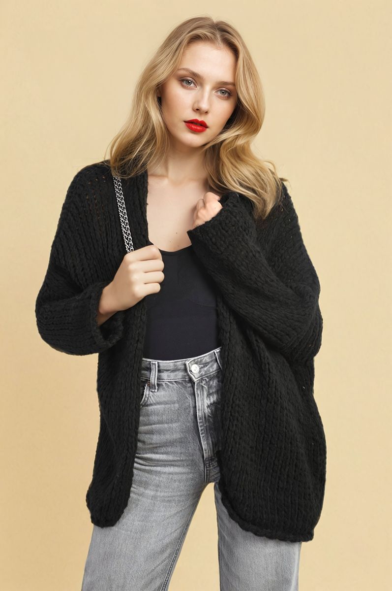 Chunky Long Sleeve Knitted Cardigan