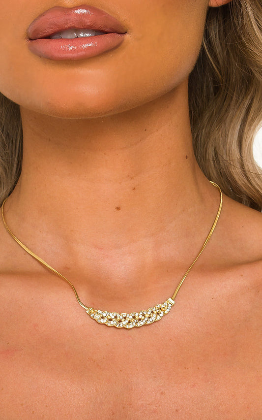 Thin Diamante Choker Necklace