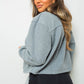 Cropped Long Sleeve Collared Jacket with Pockets