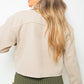 Cropped Long Sleeve Collared Jacket with Pockets