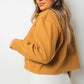 Cropped Long Sleeve Collared Jacket with Pockets