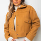 Cropped Long Sleeve Collared Jacket with Pockets