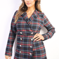 Long Sleeve Checked Playsuit with Front Buttons Detail - BB Fashion Outlet