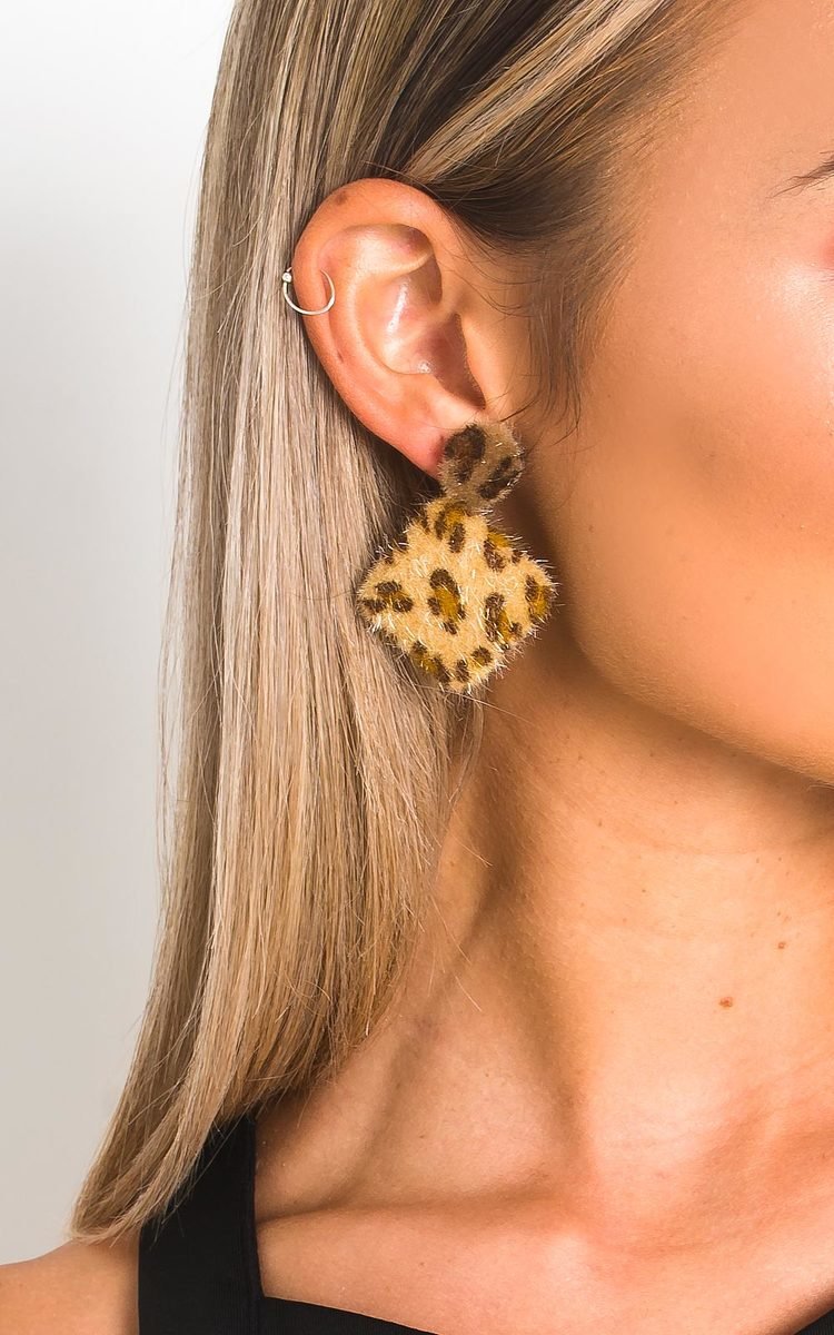 Leopard Print Fuzzy Earrings