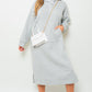 Kangaroo Pocket Long Loose Hoodie Dress