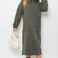 Kangaroo Pocket Long Loose Hoodie Dress