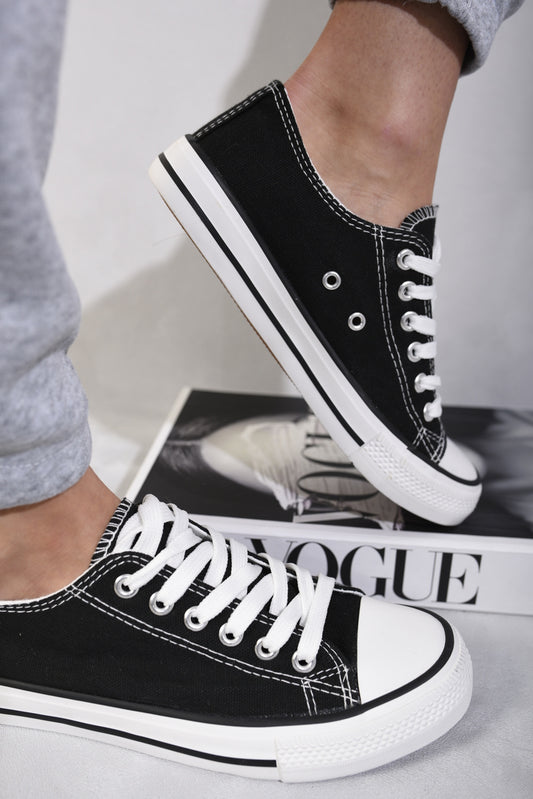 Platform Low Top Lace Up Trainers - BB Fashion Outlet