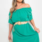 Off Shoulder Belted Mini Dress