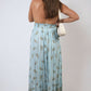 Dazzling Leaf Print Spaghetti Strap Maxi Dress