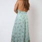 Dazzling Leaf Print Spaghetti Strap Maxi Dress