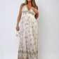 Dazzling Leaf Print Spaghetti Strap Maxi Dress