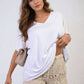 Short Sleeve V-Neck Loose Top