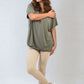 Short Sleeve V-Neck Loose Top