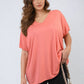 Short Sleeve V-Neck Loose Top