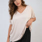 Short Sleeve V-Neck Loose Top