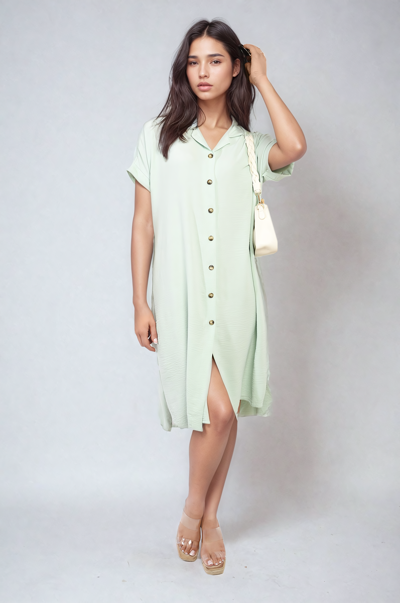 Button Front Shirt Dress