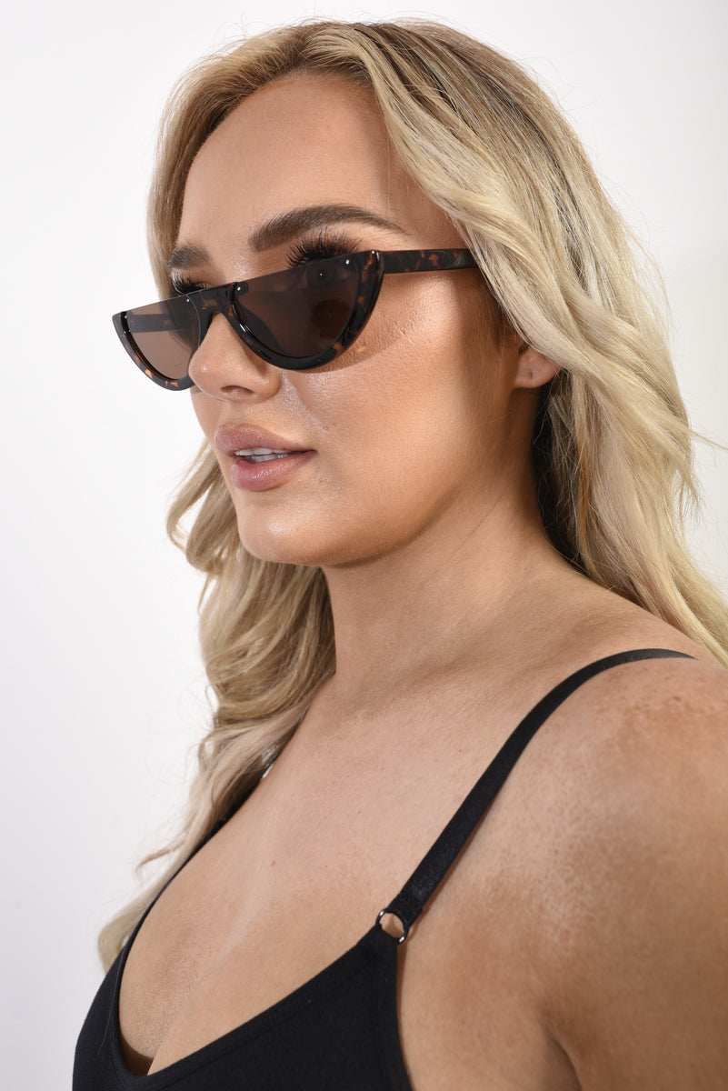 Retro Half Frame Rimless Sunglasses - BB Fashion Outlet