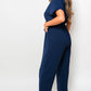 Casual Tie Waist Short Sleeve Jumpsuit