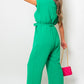 Casual Tie Waist Short Sleeve Jumpsuit