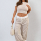 Contrasting Trim Crop Top and Trousers Co-ord Set