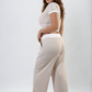 Contrasting Trim Crop Top and Trousers Co-ord Set