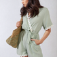 Scalloped Trim Wrap Over Playsuit