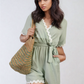 Scalloped Trim Wrap Over Playsuit