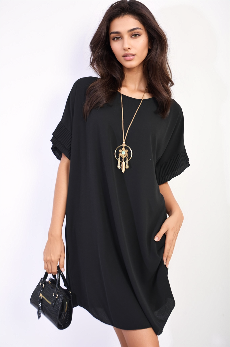 Ruffled Sleeve Mini Dress - BB Fashion Outlet