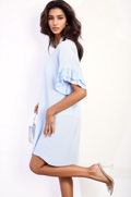 Ruffled Sleeve Mini Dress - BB Fashion Outlet