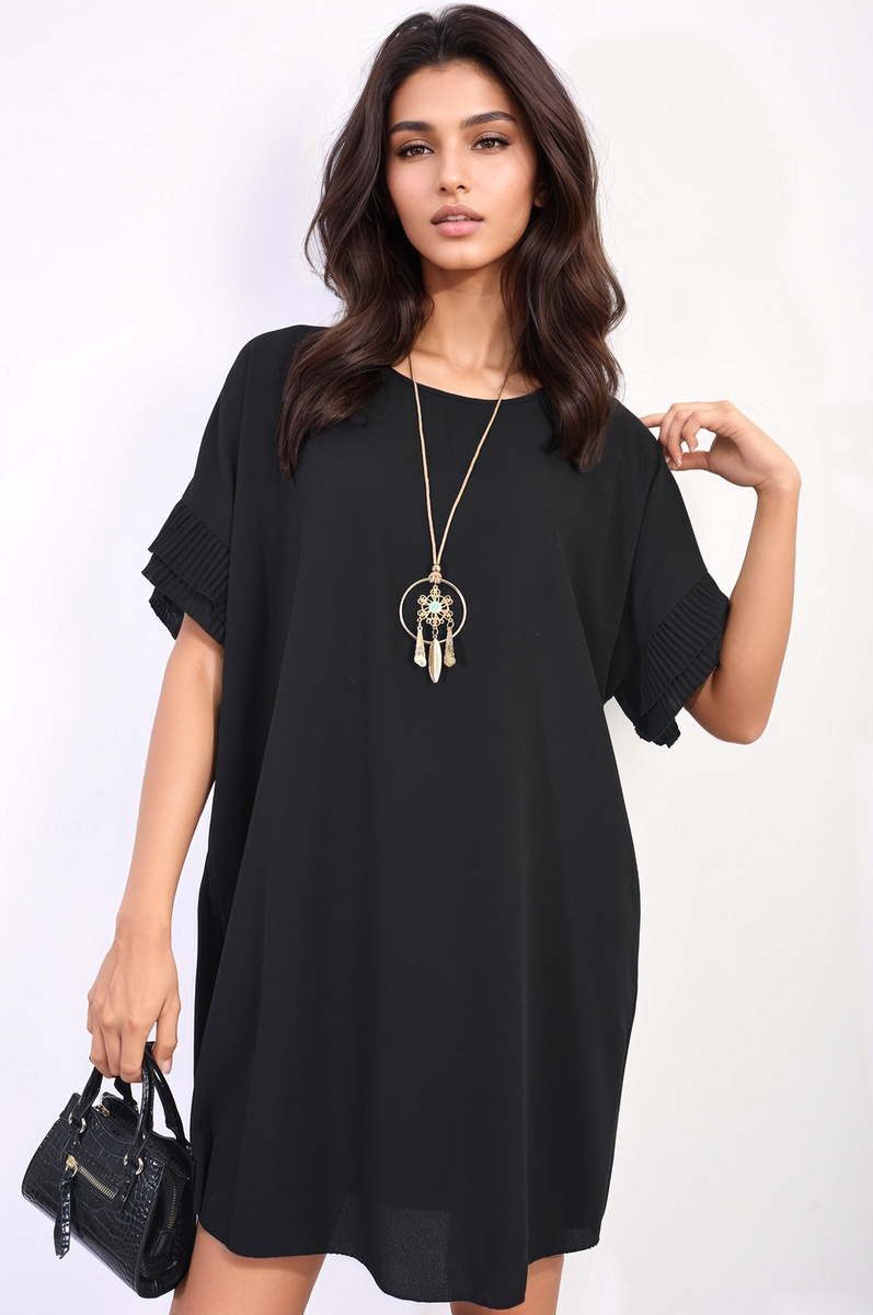 Ruffled Sleeve Mini Dress - BB Fashion Outlet