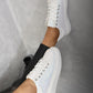 Glitter Lace Up Slip On Trainers