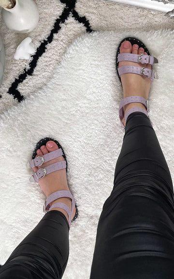 Studded Double Buckle Sliders