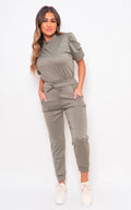 Ruched Sleeve Top & Trousers Co-ord Set - BB Fashion Outlet