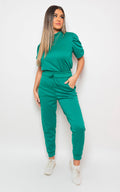 Ruched Sleeve Top & Trousers Co-ord Set - BB Fashion Outlet